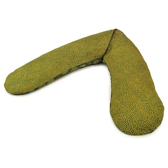 Theraline Nursing pillow The Original with micro bead filling incl. cover 190 cm - dandelion - dark green
