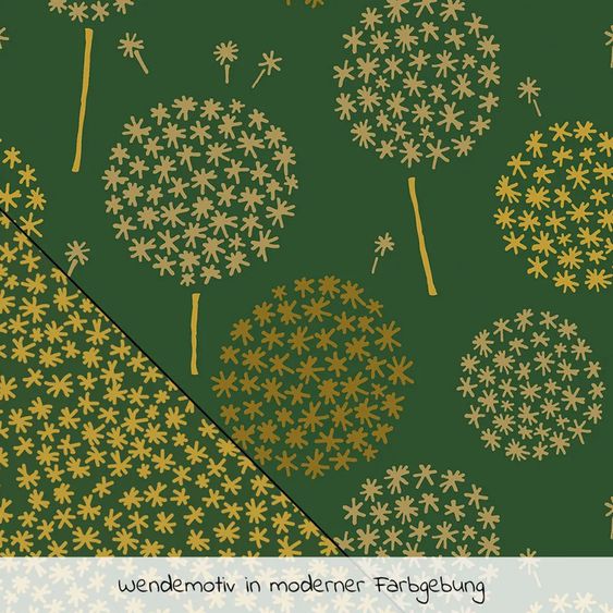 Theraline Nursing pillow The Original with micro bead filling incl. cover 190 cm - dandelion - dark green