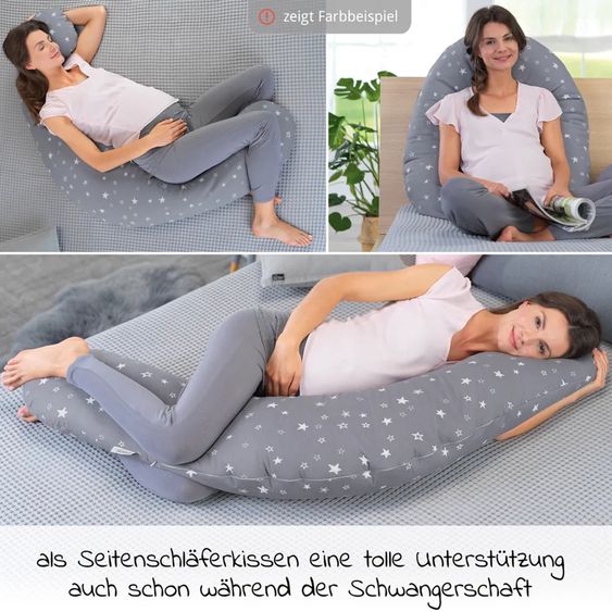 Theraline Nursing pillow The Original with micro bead filling incl. cover 190 cm - dandelion - pale green