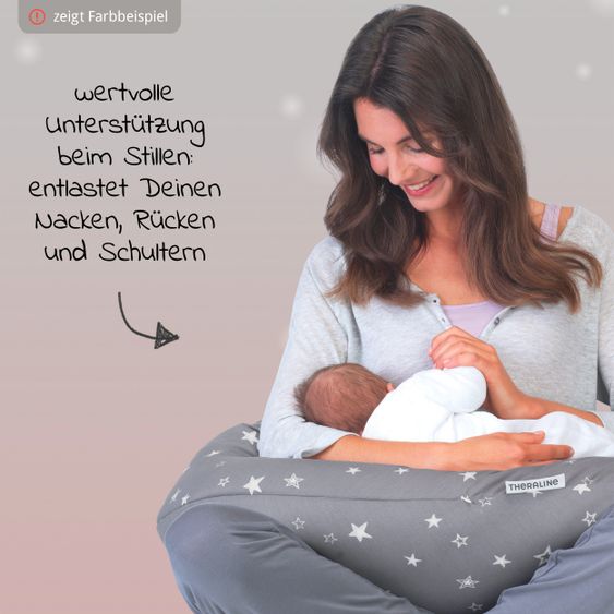 Theraline Nursing pillow The Original with micro bead filling incl. cover 190 cm - starfish