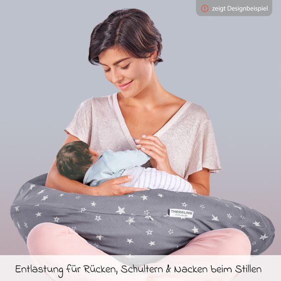 Theraline Nursing pillow The Original with microbead filling incl. cover 190 cm - Starry sky - White