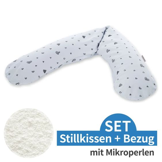 Theraline Nursing pillow The Original with micro bead filling incl. cover 190 cm - Sweetheart