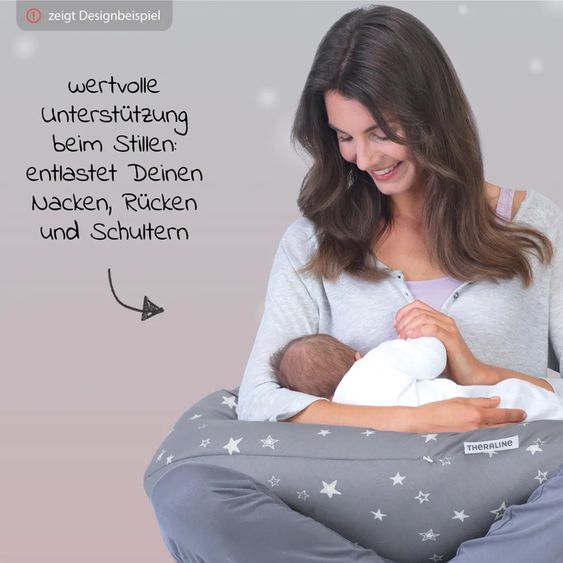 Theraline Nursing pillow The Original with micro bead filling incl. cover 190 cm - Sweetheart