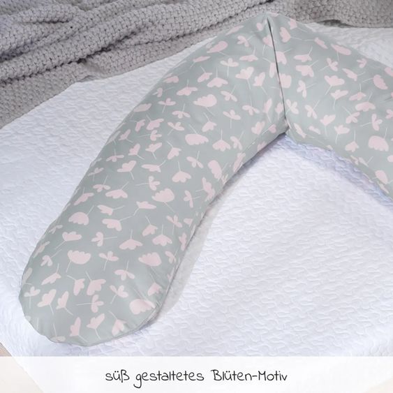 Theraline Stillkissen Das Original mit Mikroperlen-Füllung inkl. Bezug 190 cm - Zarte Blüten