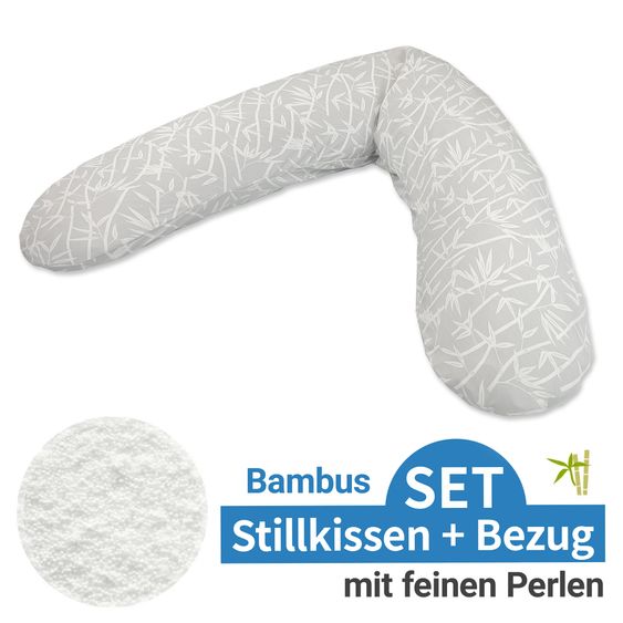 Theraline Nursing pillow The Original with microbead filling incl. cover Bamboo 190 cm - Bamboo Forest