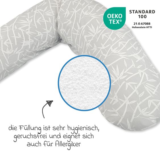 Theraline Nursing pillow The Original with microbead filling incl. cover Bamboo 190 cm - Bamboo Forest