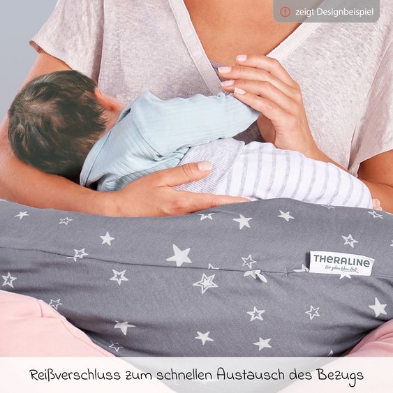 Theraline Stillkissen Das Original mit Mikroperlen-Füllung inkl. Bezug Bamboo 190 cm - Bernstein