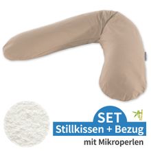 Stillkissen Das Original mit Mikroperlen-Füllung inkl. Bezug Bamboo 190 cm - Cappuccino