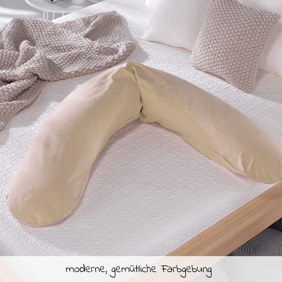 Theraline Stillkissen Das Original mit Mikroperlen-Füllung inkl. Bezug Bamboo 190 cm - Cappuccino