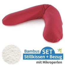 Stillkissen Das Original mit Mikroperlen-Füllung inkl. Bezug Bamboo 190 cm - Kirschrot