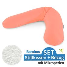 Cuscino per l'allattamento The Original con imbottitura in microsfere e fodera in bambù 190 cm - Corallo