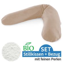 Stillkissen Das Original mit Mikroperlen-Füllung inkl. Bezug BIO-Jersey 190 cm - Cappuccino