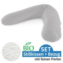 Cuscino per l'allattamento The Original con imbottitura in microperle e fodera in jersey biologico 190 cm - Grigio