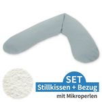 Stillkissen Das Original mit Mikroperlen-Füllung inkl. Bezug Feinstrick 190 cm - Nebelblau