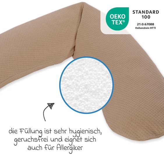 Theraline Stillkissen Das Original mit Mikroperlen-Füllung inkl. Bezug Feinstrick 190 cm - Savannah