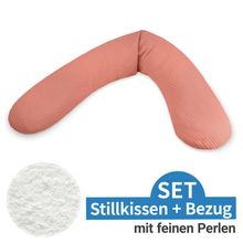 Stillkissen Das Original mit Mikroperlen-Füllung inkl. Bezug Musselin 190 cm - Terracotta