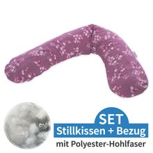 Nursing pillow The Original with polyester hollow fiber filling incl. cover 190 cm - Floral Dream