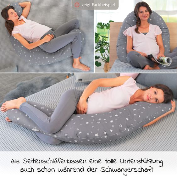 Theraline Nursing pillow The Original with polyester hollow fiber filling incl. cover 190 cm - Floral Dream