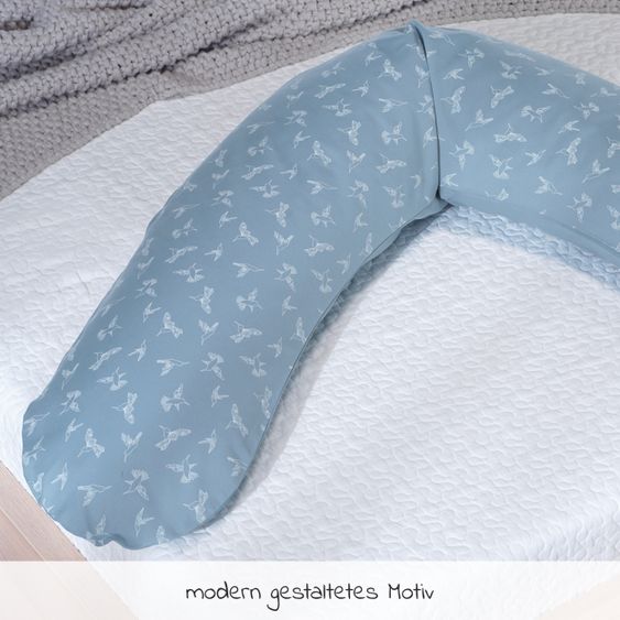 Theraline Nursing pillow The Original with polyester hollow fiber filling incl. cover 190 cm - Hummingbirds