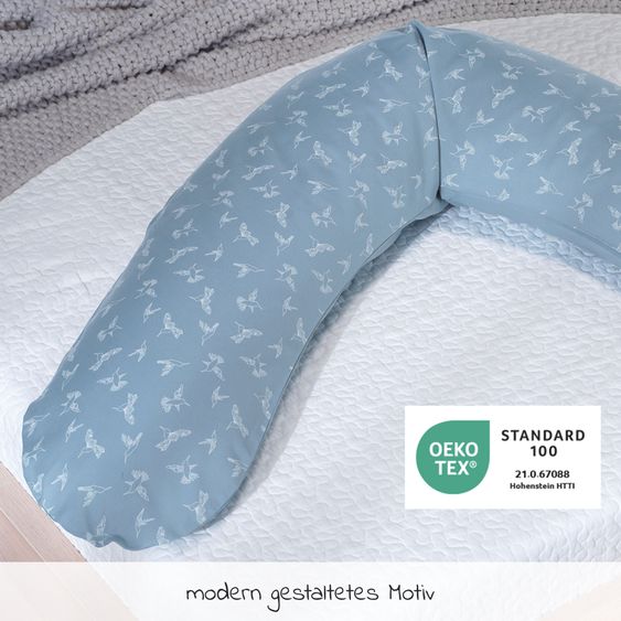 Theraline Cuscino per l'allattamento The Original con imbottitura in fibra di poliestere cava, fodera inclusa 190 cm - Colibrì