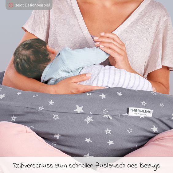 Theraline Stillkissen Das Original mit Polyesterhohlfaser-Füllung inkl. Bezug 190 cm - Kreuzchen