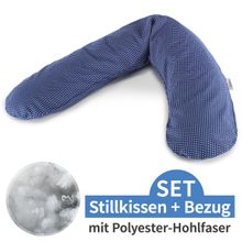Stillkissen Das Original mit Polyesterhohlfaser-Füllung inkl. Bezug 190 cm - Punkte - Marine