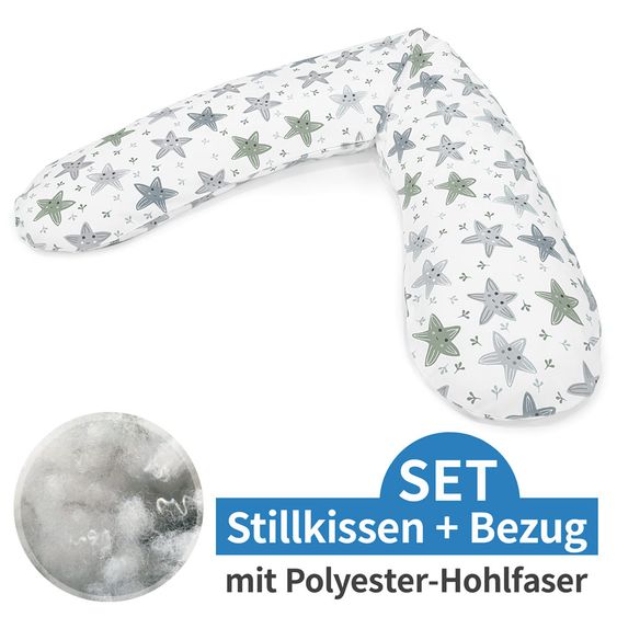 Theraline Stillkissen Das Original mit Polyesterhohlfaser-Füllung inkl. Bezug 190 cm - Seesternchen