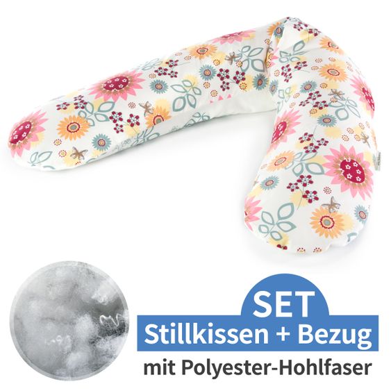 Theraline Stillkissen Das Original mit Polyesterhohlfaser-Füllung inkl. Bezug 190 cm - Sommerblüten