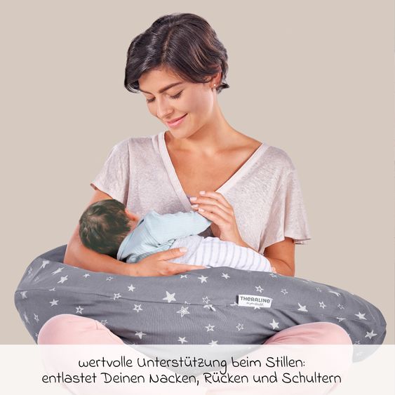 Theraline Stillkissen Das Original mit Polyesterhohlfaser-Füllung inkl. Bezug 190 cm - Sternenhimmel