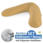 Stillkissen Das Original mit Polyesterhohlfaser-Füllung inkl. Bezug Bamboo 190 cm - Bernstein