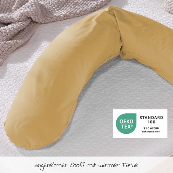 Theraline Nursing pillow The Original with polyester hollow fiber filling incl. cover Bamboo 190 cm - amber