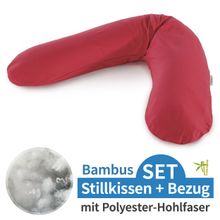 Cuscino per l'allattamento The Original con imbottitura in fibra di poliestere cava e fodera in bambù 190 cm - rosso ciliegia