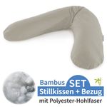 Stillkissen Das Original mit Polyesterhohlfaser-Füllung inkl. Bezug Bamboo 190 cm - Lehmgrau