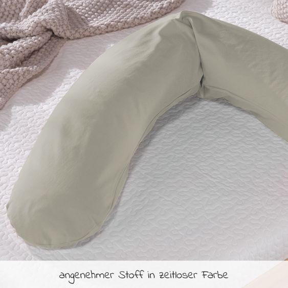 Theraline Nursing pillow The Original with polyester hollow fiber filling incl. cover Bamboo 190 cm - clay gray