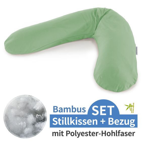 Theraline Stillkissen Das Original mit Polyesterhohlfaser-Füllung inkl. Bezug Bamboo 190 cm - Pappel