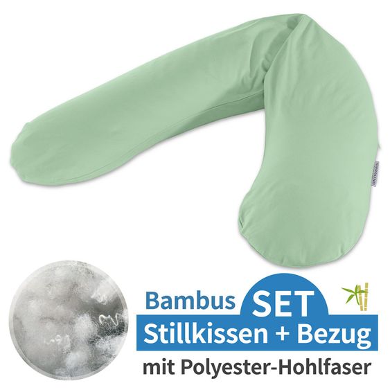 Theraline Stillkissen Das Original mit Polyesterhohlfaser-Füllung inkl. Bezug Bamboo 190 cm - Pastellgrün