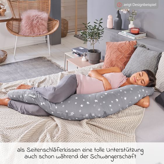 Theraline Nursing pillow The Original with polyester hollow fiber filling incl. cover Bamboo 190 cm - Cloud White