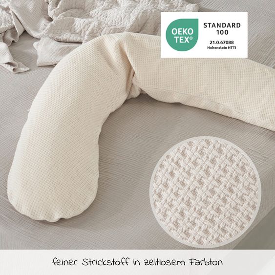 Theraline Stillkissen Das Original mit Polyesterhohlfaser-Füllung inkl. Bezug Feinstrick 190 cm - Creme