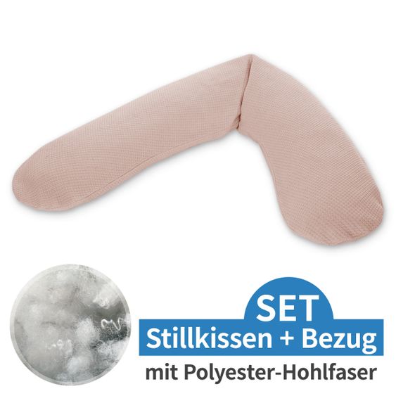 Theraline Stillkissen Das Original mit Polyesterhohlfaser-Füllung inkl. Bezug Feinstrick 190 cm - Puderrosa