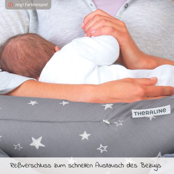 Theraline Stillkissen Das Original mit Polyesterhohlfaser-Füllung inkl. Bezug Feinstrick 190 cm - Puderrosa
