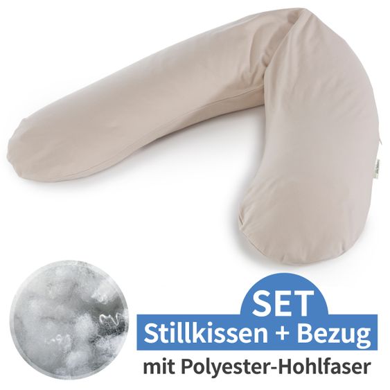 Theraline Stillkissen Das Original mit Polyesterhohlfaser-Füllung inkl. Bezug Jersey 190 cm - Kieselgrau