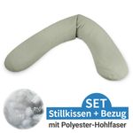 Stillkissen Das Original mit Polyesterhohlfaser-Füllung inkl. Bezug Musselin 190 cm - Salbei