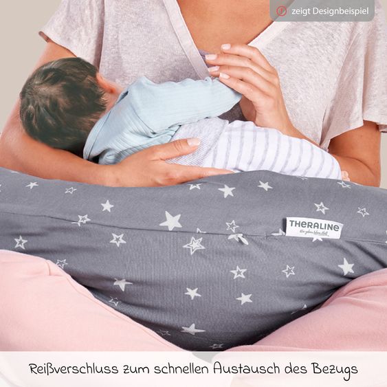 Theraline Stillkissen Das Original mit Polyesterhohlfaser-Füllung inkl. Bezug Musselin 190 cm - Salbei