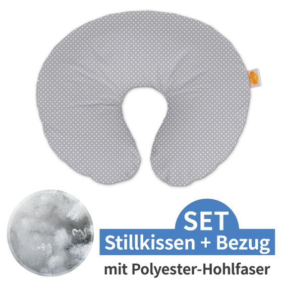 Theraline Stillkissen Das Wynnie mit Polyesterhohlfaser-Füllung inkl. Bezug - Punkte - Grau