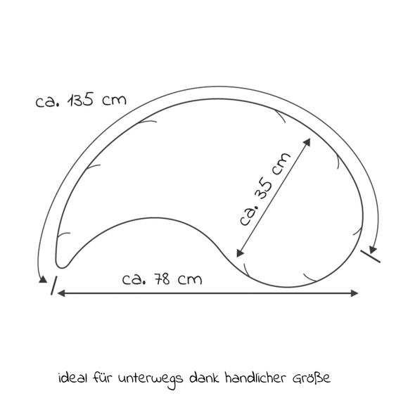 Theraline Stillkissen Das Yinnie - Mikroperlen-Füllung 135 cm - ohne Bezug