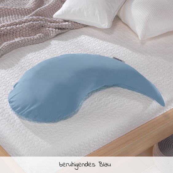 Theraline Nursing pillow The Yinnie with micro bead filling incl. cover 135 cm - Cool Blue