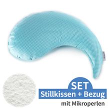 Stillkissen Das Yinnie mit Mikroperlen-Füllung inkl. Bezug 135 cm - Punkte - Türkis