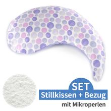 Stillkissen Das Yinnie mit Mikroperlen-Füllung inkl. Bezug 135 cm - Waterdots - Lila