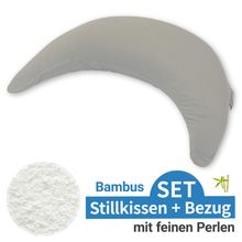 Nursing Pillow Der Bambusmond - with Fine Bead Filling incl. Cover Bamboo 140 cm - Clay Grey