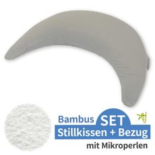 Stillkissen Der Bambusmond - mit Mikroperlen-Füllung inkl. Bezug Bamboo 140 cm - Lehmgrau